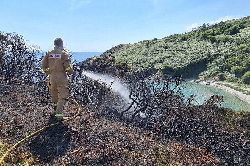 Groudle Headland Fire (Pic: IOM Fire & Rescue Service)