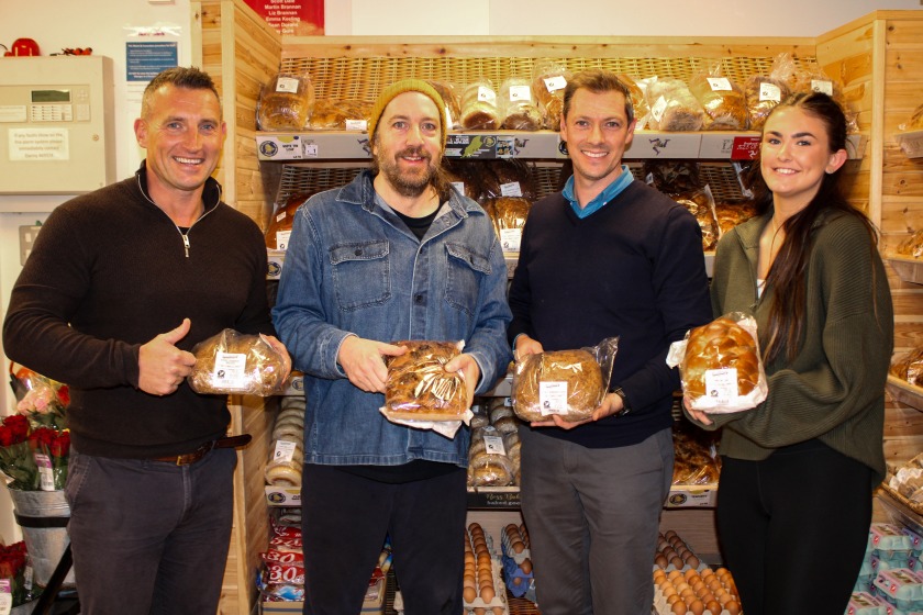 (L-R) are Robinson's Retail Director Ross Williamson, Ross Bakery Founder Simon Ross, Robinson's Manager Mark Hotchkiss, and Robinson's Marketing Assistant Hollie Mathieson-Nelson. 