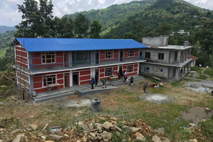Shree Ramkot Secondary School. Previous funding has supported replacement of two schools destroyed in the 2015 Nepal earthquakes. 